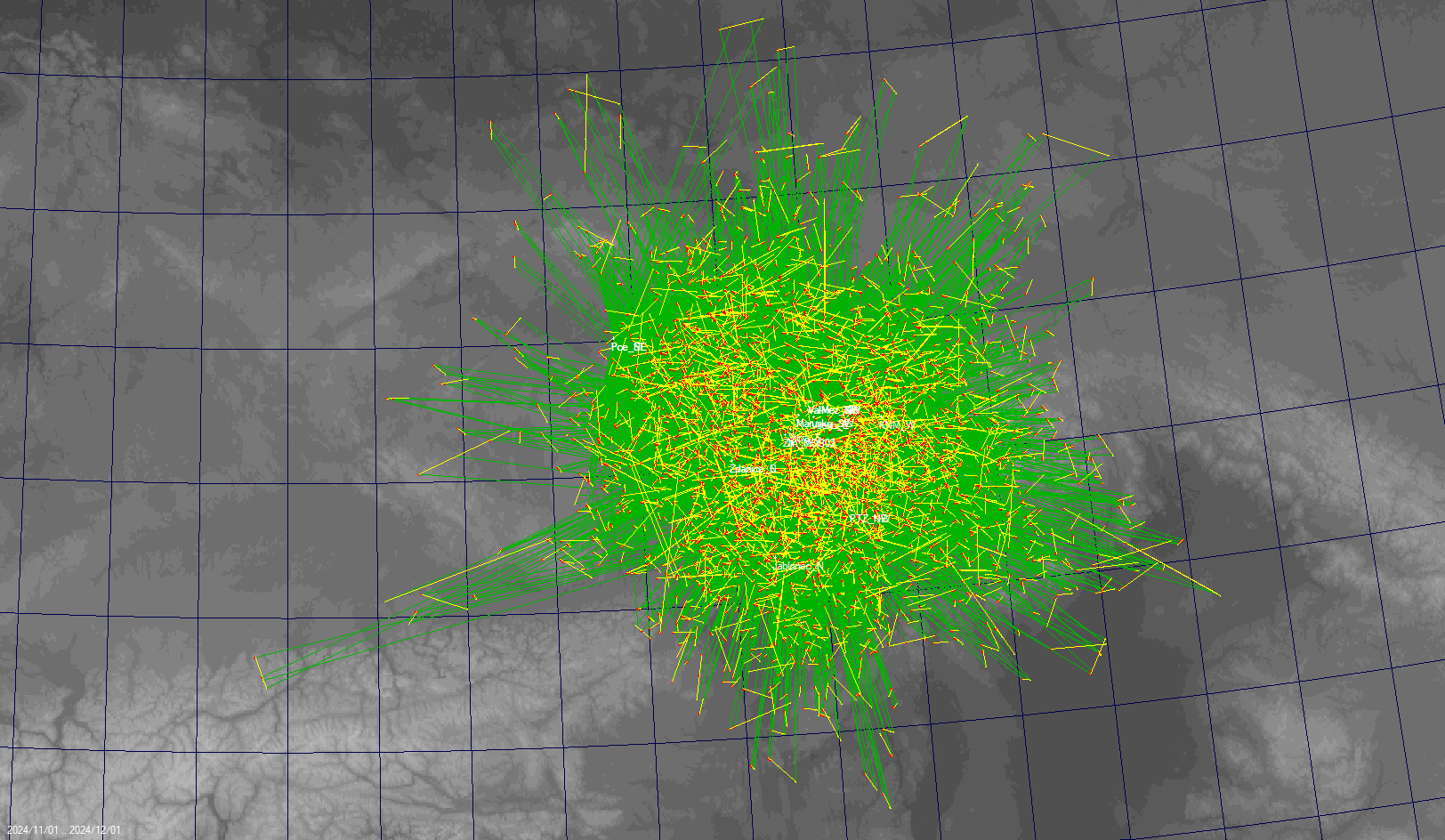 Video Observation of Meteors in the CEMeNt Network in November 2024