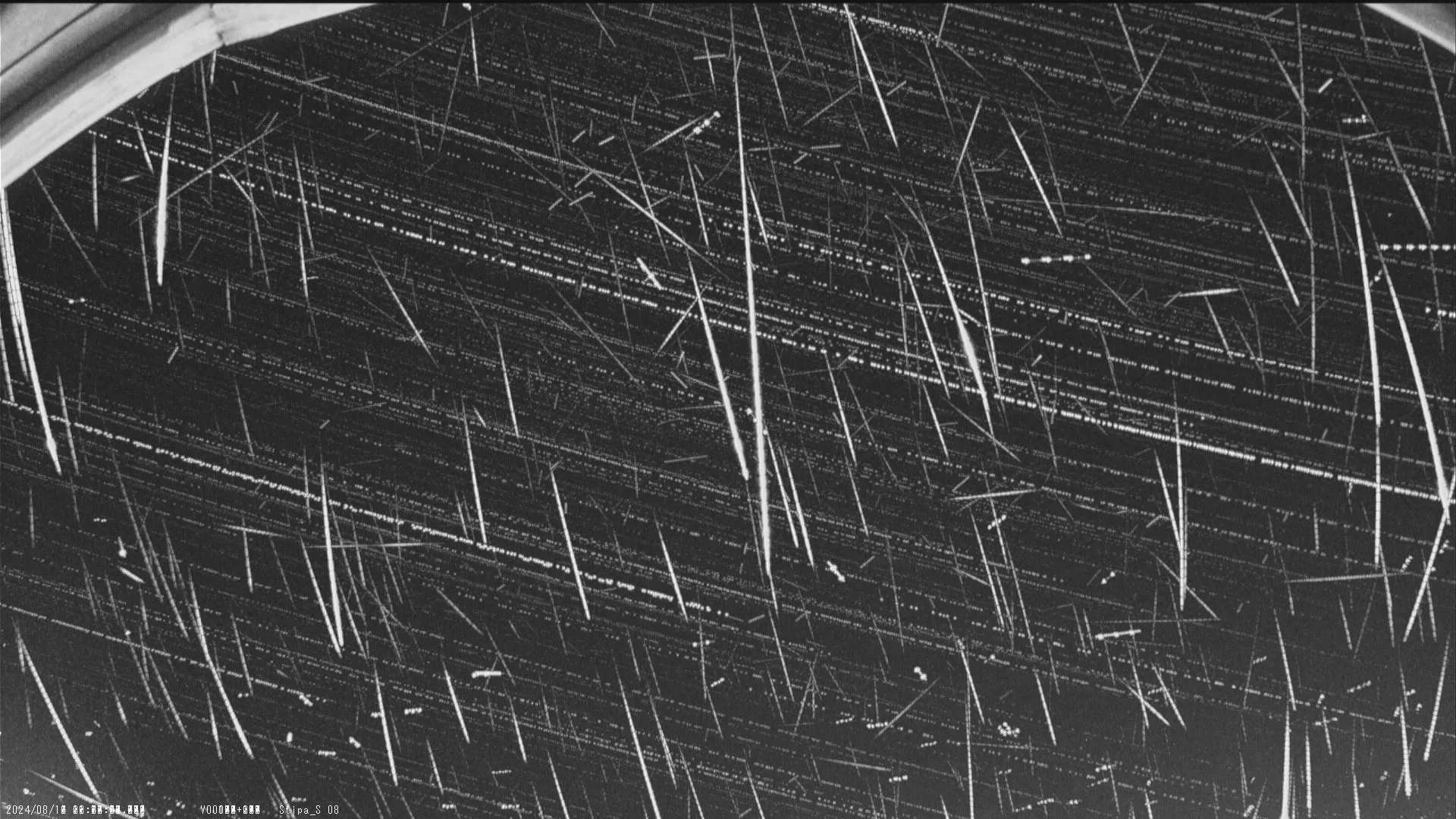 Perseid meteor shower composite image from Stipa station showing 720 meteors