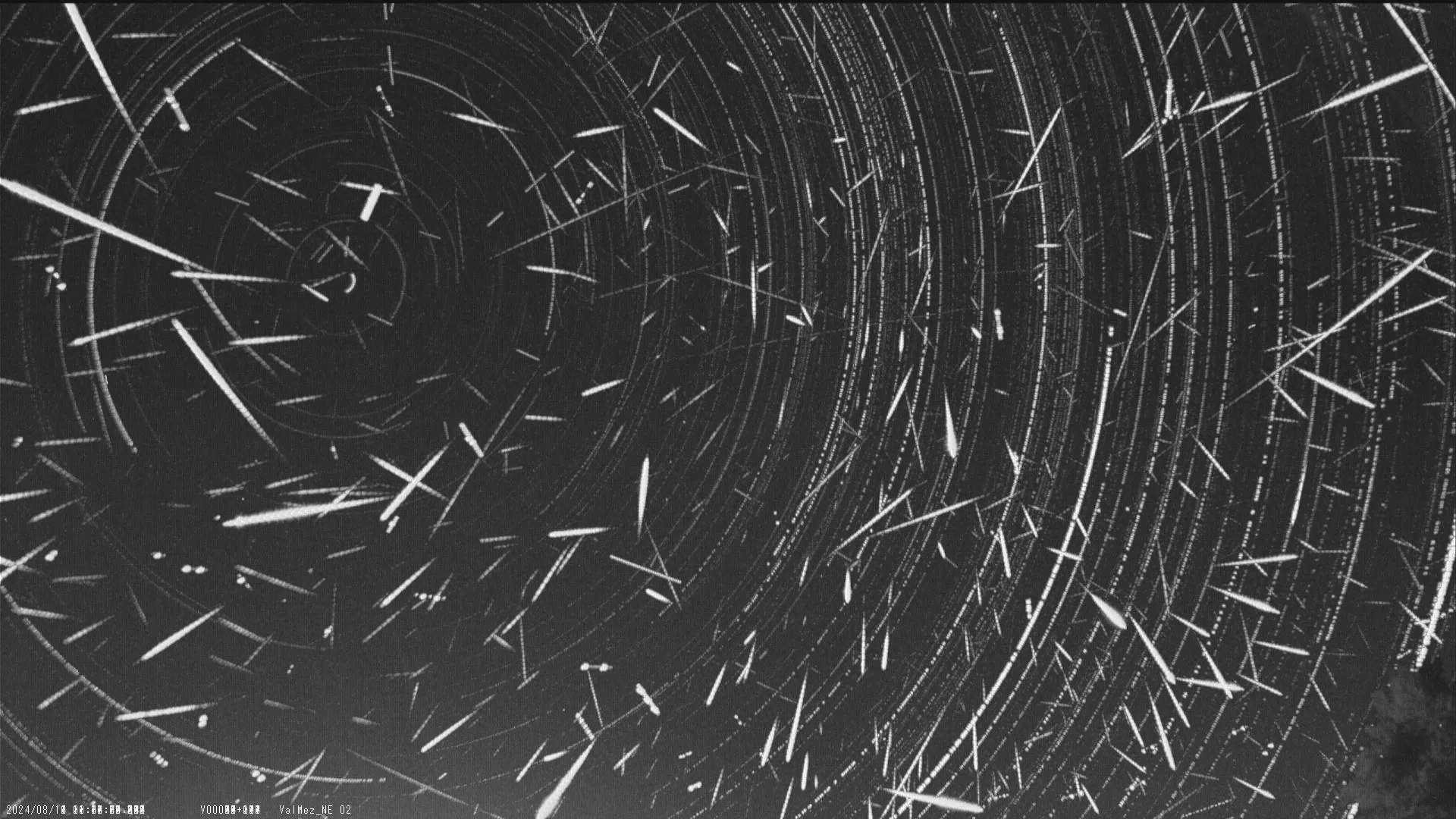 Perseid meteor shower composite image from Valašské Meziříčí station showing 714 meteors